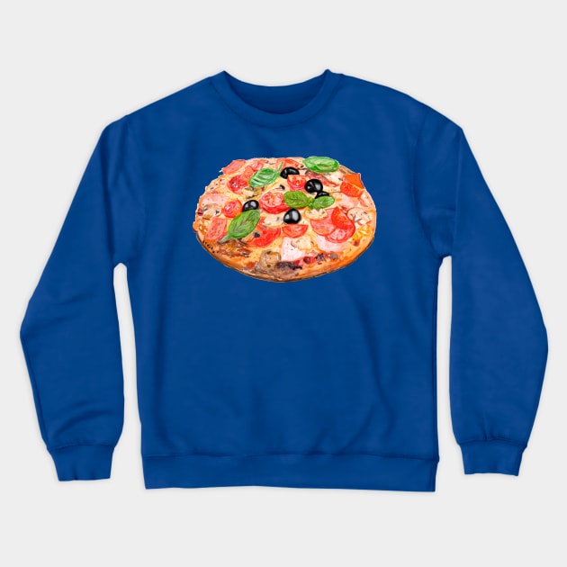 Pizza Crewneck Sweatshirt by Mako Design 